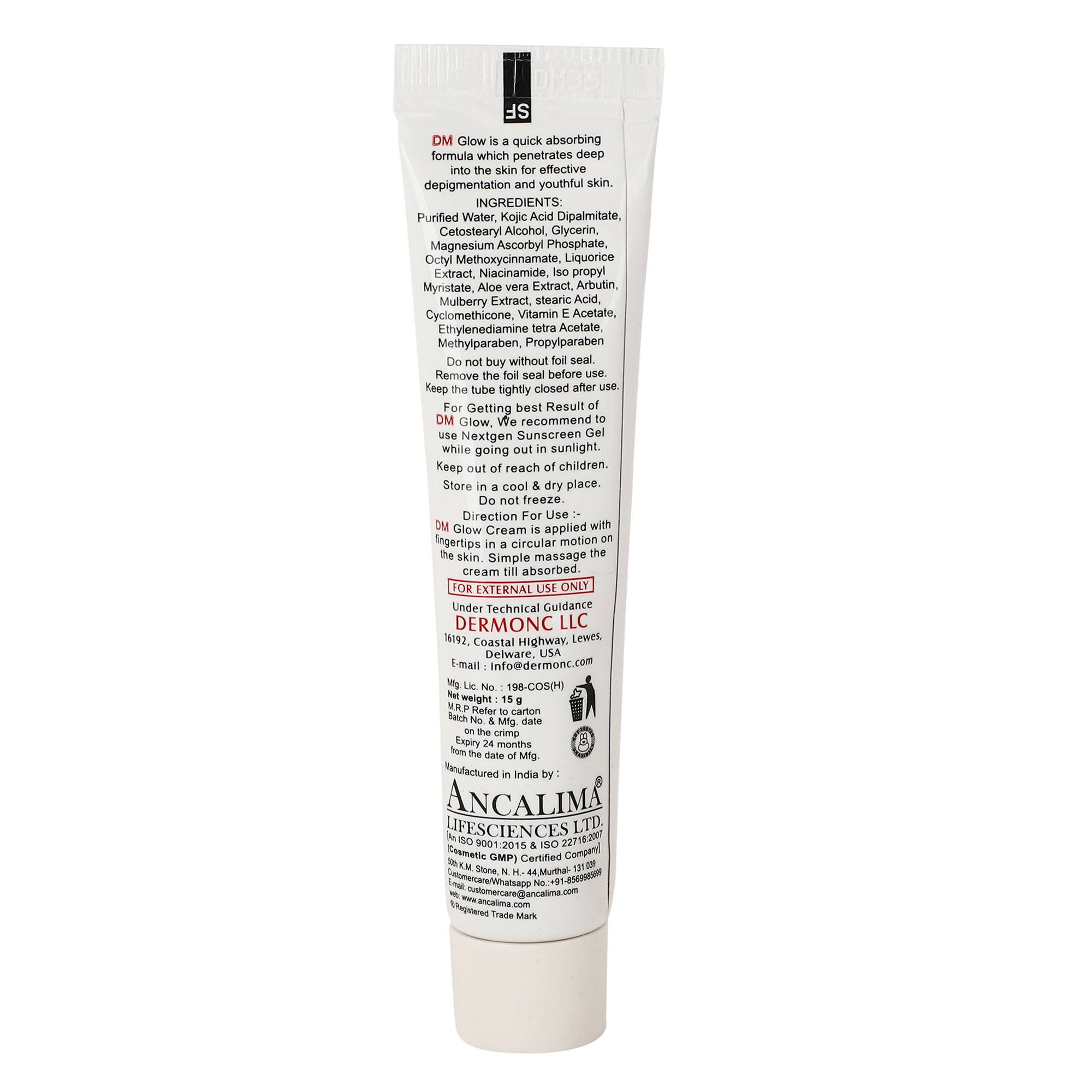 DM Glow Depigmentation Cream 15gm - Gallery Image