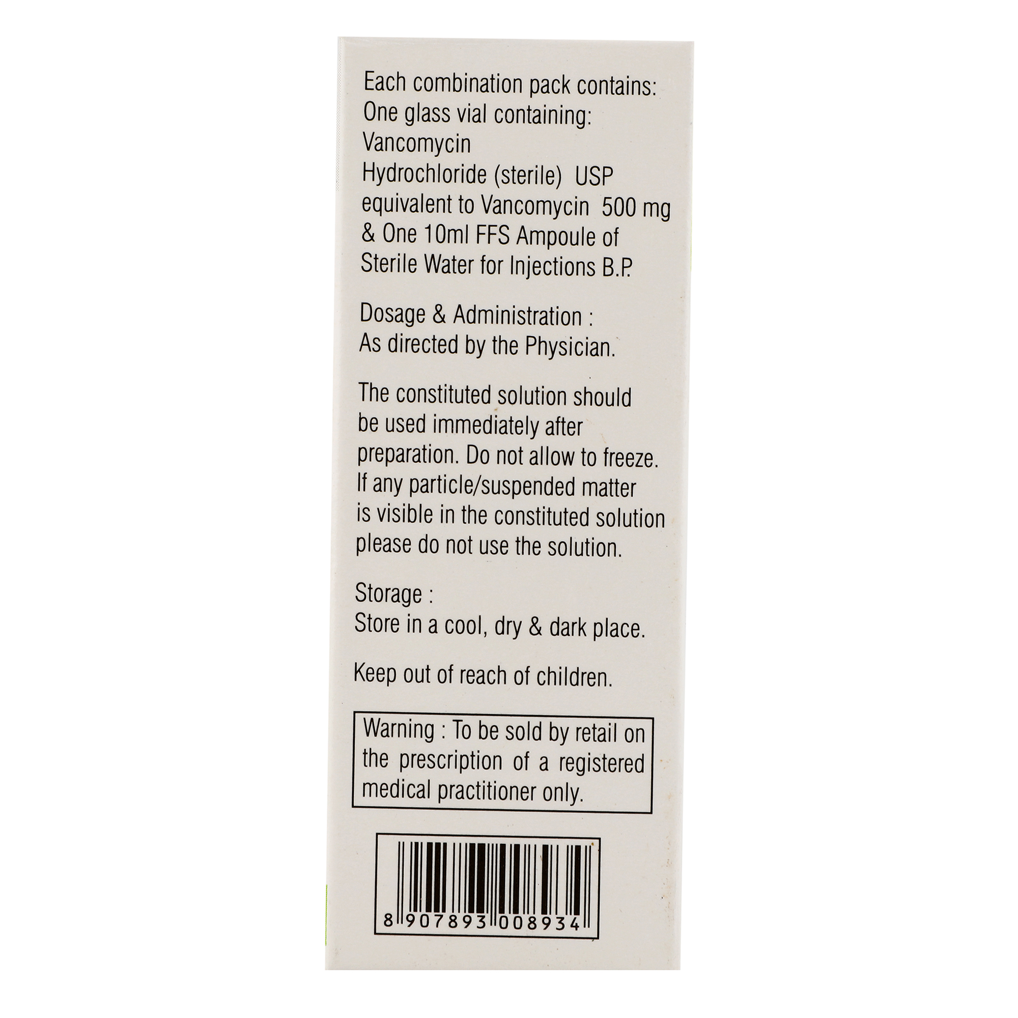 Thumbnail for Vancomycin Hydrochloride for Injection USP 500mg