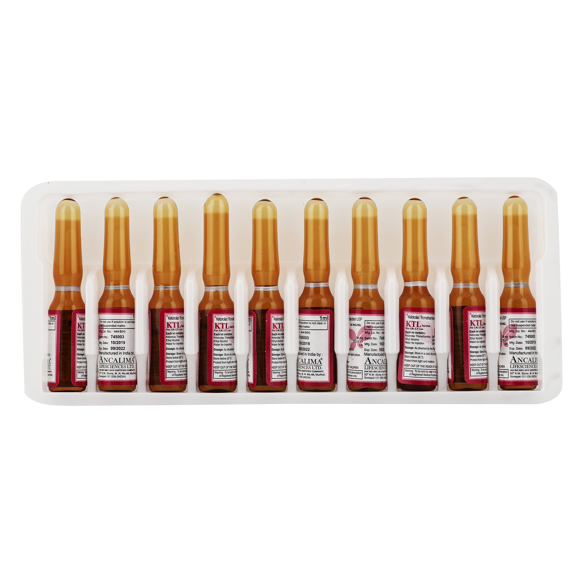Thumbnail for Ketrolac Tromethamine Injection 30mg/1ml