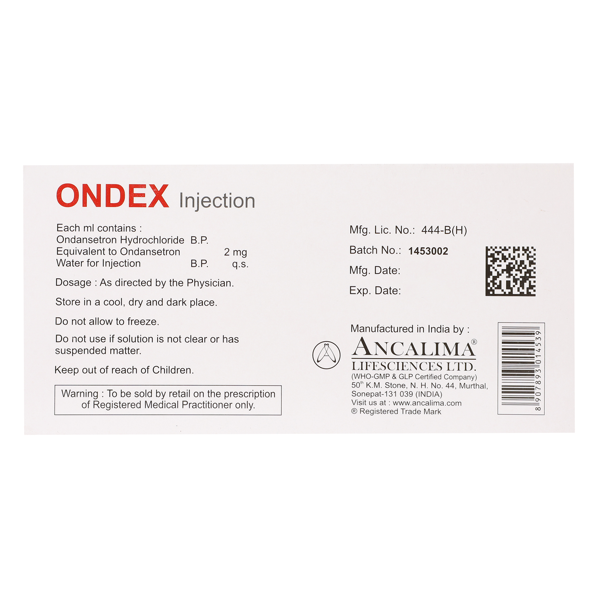 Thumbnail for Ondansetron Injection 8mg/4ml