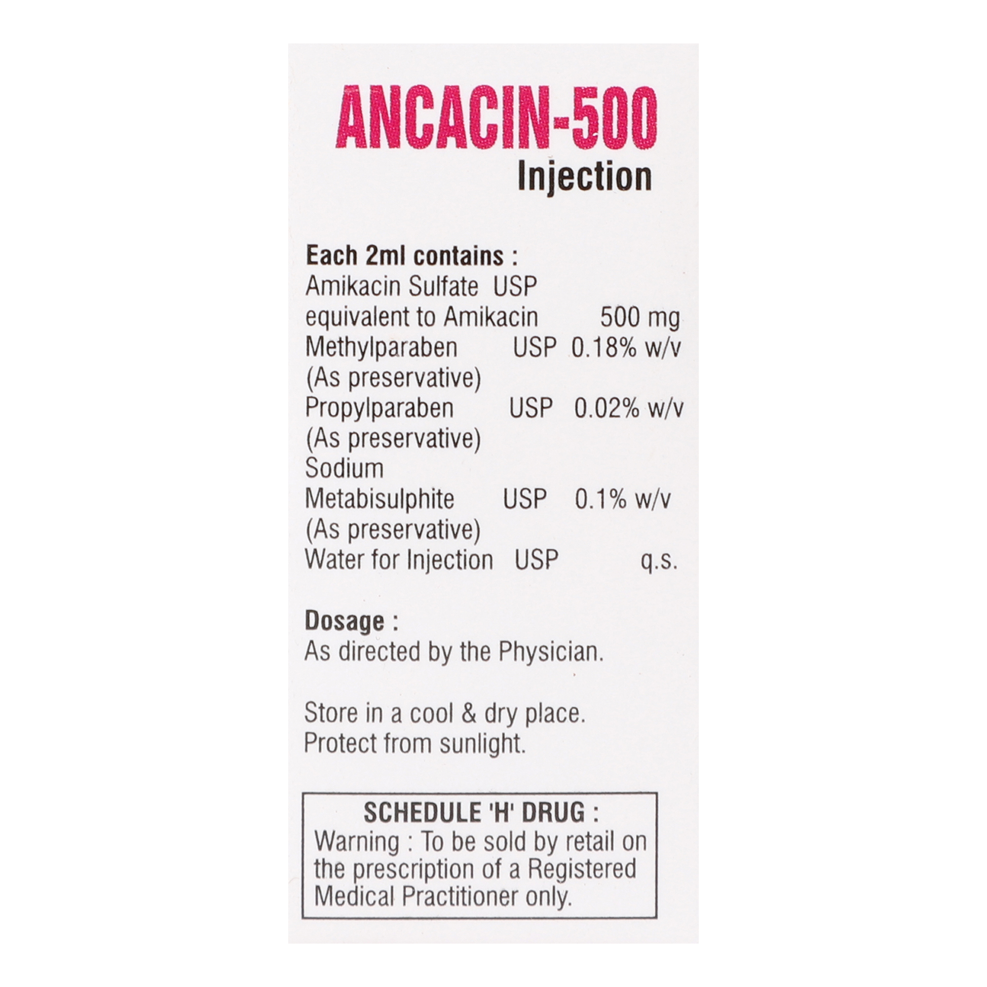 Amikacin Injection 500mg/2ml - Gallery Image